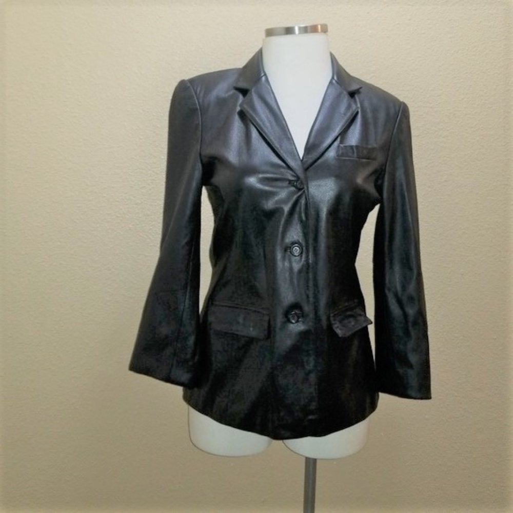 *SALE*Jacqueline Ferrar Button Leather Jacket Coat